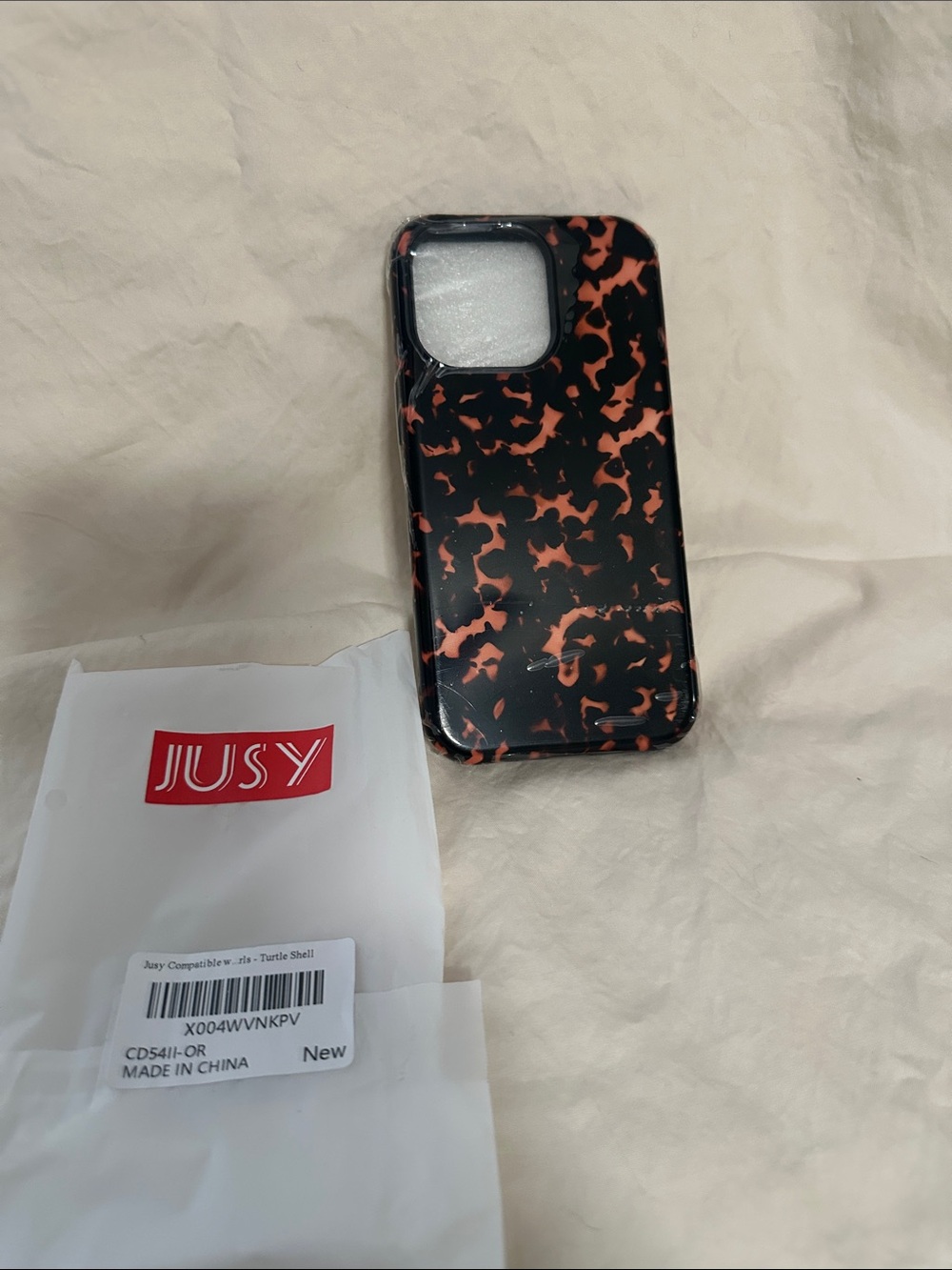 Black and Orange Tortoiseshell Phone Case for IPhone 13 NWT
